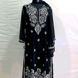 Premium Chickankari Handwork Kurta Set