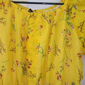 Super Yellow Flared Dress Frock