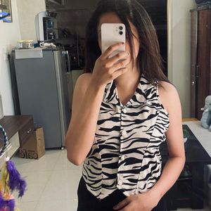 Elegant Zebra Printed Top