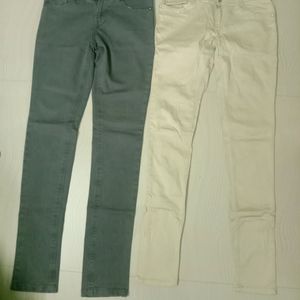Cotton Stretchable Pants Combo Of 2 - DONATION