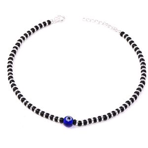 925 Pure Silver 1 Evil eye Bead Anklet (1 Piece)