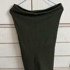 STRADIVARIUS Stretchable Olive Pencil Skirt