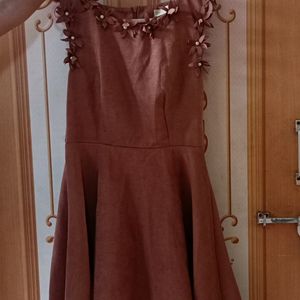 Mini Dress Light Brown Colour