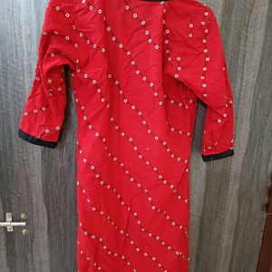 Red Daily Wear Kurta