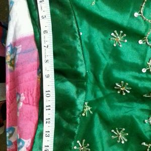 Party Wear Lehnga Choli Set With Havvy Duptta Colour Green Its Very Beautiful Work