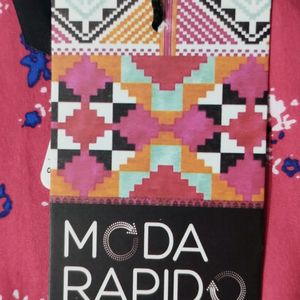 Red Printed Fir And Flare Dress From Moda Rapido