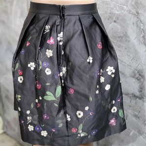 Black Floral Printed Skirt