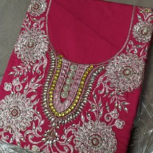 Beautiful Pink Party Wear Unstitched Suit