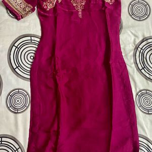 Purple Kurta And Pink Pant With Duppta