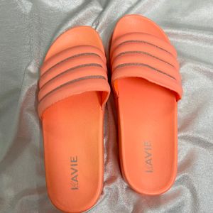 Lavie Neon Orange platform slippers