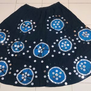 Cotton Mirror Work Skirt Navratri Dance Skirts