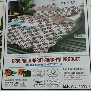 Brand New Cotton Feel King Bedsheet + 2 Pillow