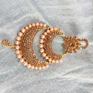 Rose Gold Earrings With Pink Pearl