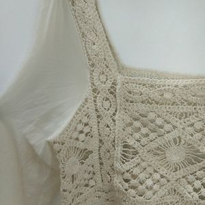 Square Neck Crochet & Net Topwears