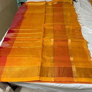 Red Yellow Combination Pattu Saree