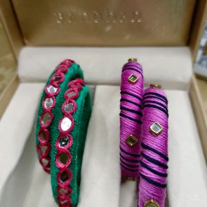 Handmade Thread Bangle (Set Of 2)