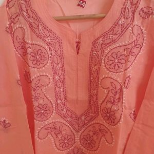 Cotton Kurta With Hand Embroidery