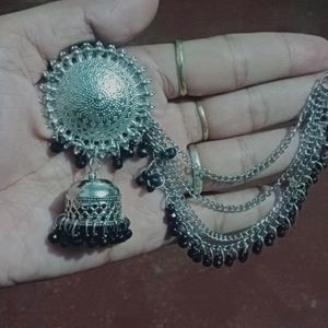 Long Chained Jhumka Earrings