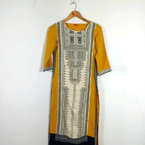 Mustard Printed Kurtha (Women's)