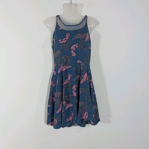 Navy Blue Printed Casual dress (Women)