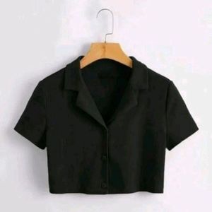 Black Crop Shirt