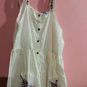 ZUDIO White Dress SCHIFFILI PRINT