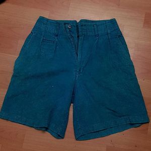 Turquoise Courderoy Jorts -28 inch