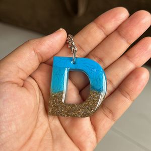 Handmade Resin Keychain Letter D