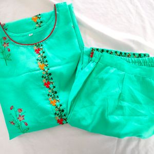 Turquoise Green Kurta Sets (Women's)