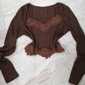 Coffeebrown Vintage Fitted Top