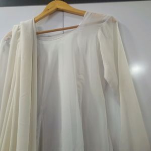 White Kurta With Dupatta