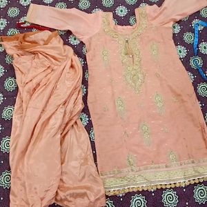 Peach Kurti (Will Get Patiyala Pant Free )