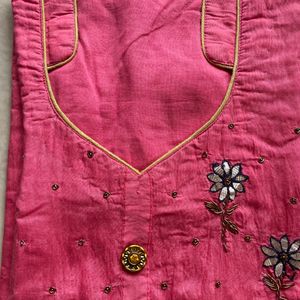 Pink And Blue Kurta Set For Women