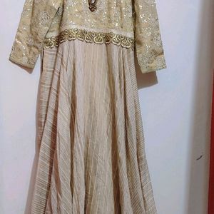 Tan Color Designer Gown For Girl Or Woman 40 Bust