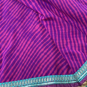 Chiffon Saree With Embroidery Border