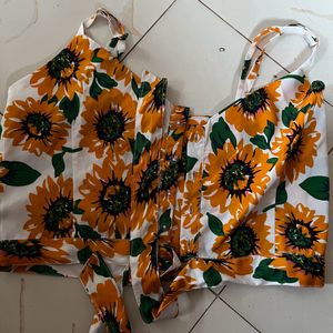 Beautiful Sunflower Print Cam-mi Dress For Women