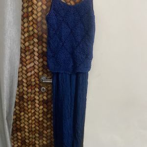 Blue Cotton Jump Suit