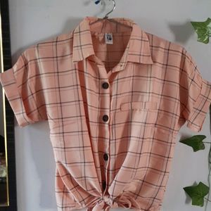 Tie Up Check Shirt