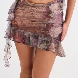 Asymmetrical Ruffle Skirt.