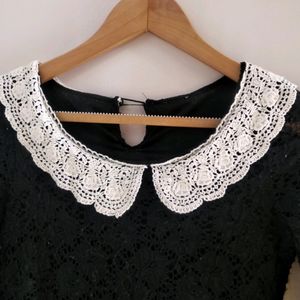 Beautiful Black Lace Top With Nice Collor