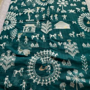 Brand New Pure Cotton Ikkat Print Saree