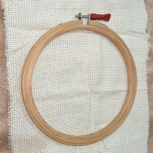 Crochet Set - Threads, Needle, Cloth & Wooden Hoop