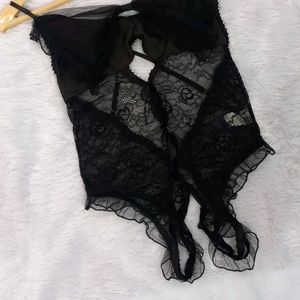 Black Lacy Intimate Wear Bodysuit