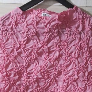 Zara Pink Handkerchief Top