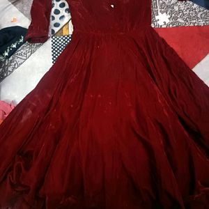 Velvet Party Gown For 4-5 Years Old Girl