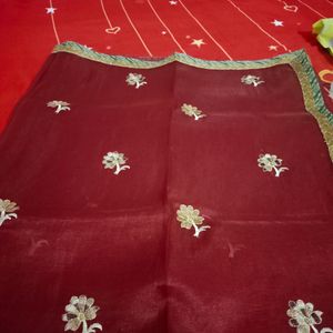 Maroon Brasso Saree