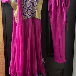 Pretty Pink Silk Anarkali