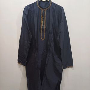 Jacket Kurta Chudidar Set (Navy Blue)