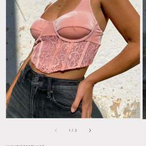 Blush Velvet Corset Top