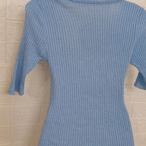 Sky Blue Knitted Top